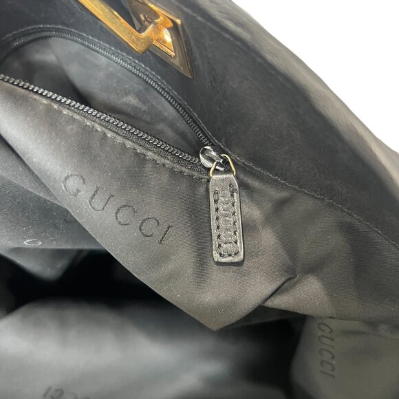 Gucci VINTAGE GG Monogram Gold Canvas Tote Shoulder Bag - Picture 9 of 14